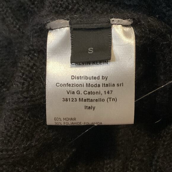 Vintage Y2K Calvin Klein Collection Black Ribbed Mohair Column Midi Skirt S - Picture 7 of 10